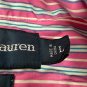 Ralph Lauren Mens Pink & Blue Striped Custom Fit Long Sleeve Shirt Size L