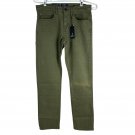 Ben Sherman Mens Straight Fit Olive Jeans 31W 34L Stretch Durable Casual