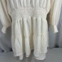 Karise Womens Ivory Smocked Waist Ruffle Tiered Long Sleeve Dress Size L