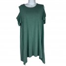 Jon & Anna Women’s Cold Shoulder Dress Size L Green Solid Casual Loose Fit