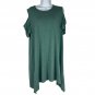 Jon & Anna Women&acirc;��s Cold Shoulder Dress Size L Green Solid Casual Loose Fit