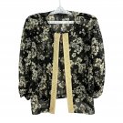 R&M Richards Womens Sheer Black Floral Jacket Size 16 Lurex Embroidered Detail R&M Richards Womens Sheer Black Floral Jacket Size 16 Lurex Embroidered Detail