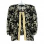 R&M Richards Womens Sheer Black Floral Jacket Size 16 Lurex Embroidered Detail