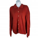 Christopher & Banks Womens Red Button-Up Cardigan Sweater Size L Ramie