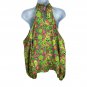 Shein Womens Halter Top Multicolor Paisley Print Size M Keyhole Sleeveless