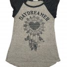French Pastry Womens Small Daydreamer Graphic Raglan Tee Gray & Beige Casual USA French Pastry Womens Small Daydreamer Graphic Raglan Tee Gray & Beige Casual USA