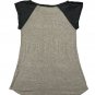 French Pastry Womens Small Daydreamer Graphic Raglan Tee Gray & Beige Casual USA