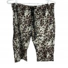 Sofia Vergara Womens 3X Drawstring Capri Pants Cameo Pink Animal Print