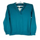 Blair Teal V-Neck Long Sleeve Pullover Sweatshirt Size L Cotton Blend Blair Teal V-Neck Long Sleeve Pullover Sweatshirt Size L Cotton Blend
