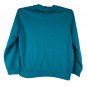 Blair Teal V-Neck Long Sleeve Pullover Sweatshirt Size L Cotton Blend