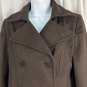 New York & Company Womenâs Double-Breasted Wool Blend Peacoat Size 4 Dark Brown