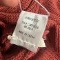 Knotted V Neck Brick Red Sweater Acrylic Long Sleeve Made In China Medium Size