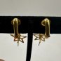 Gold-Tone Star Drop Earrings With Rhinestone Accents