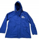 Lands End Blue Hooded Jacket Mens Size XL Nylon Water-Resistant Embroidered Logo