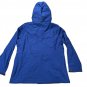 Lands End Blue Hooded Jacket Mens Size XL Nylon Water-Resistant Embroidered Logo