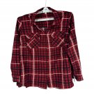 Notations Womens Button Down Long Sleeve Plaid Shirt Size 1X Red Black Check Notations Womens Button Down Long Sleeve Plaid Shirt Size 1X Red Black Check