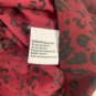 Nine West Womens Small Red Black Animal Print Peplum Blouse Long Sleeves