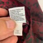 Nine West Womens Small Red Black Animal Print Peplum Blouse Long Sleeves