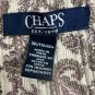 Chaps Womens XXL Long Sleeve Paisley Print Henley Top 100% Cotton Beige Multi