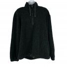 Unionbay Mens Black Sherpa Fleece Pullover Half Zip Large Cozy Warm Sweater