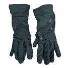 Vintage Black Nylon & Leather Gloves Womens One Size Winter Warm Detail Design Vintage Black Nylon & Leather Gloves Womens One Size Winter Warm Detail Design