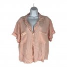 Abercrombie & Fitch Womens XL Blush Pink Button-Up Shirt Short Sleeve