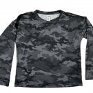 Avia Mens Medium Black & Gray Camo Long Sleeve Shirt Lightweight Activewear Top