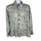 Vintage Blue Buckle Button-Up Mens Shirt With Deer Print Design Size L Vintage Blue Buckle Button-Up Mens Shirt With Deer Print Design Size L