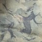 Vintage Blue Buckle Button-Up Mens Shirt With Deer Print Design Size L