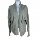 89th & Madison Open Front Cardigan Women’s Size L Gray Lightweight Knit Sweater