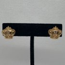 Vintage Crown Gold Tone Rhinestone Stud Earrings Vintage Crown Gold Tone Rhinestone Stud Earrings