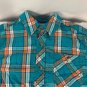 Arizona Jean Co Womens Plaid Long Sleeve Button-Down Shirt XL Blue & Orange