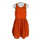 Old Navy Womens Orange Sleeveless Eyelet Dress Size 6 Cotton Lined Casual India