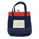 Handcrafted Quilted Tote Bag With Math & Script Patterns Handcrafted Quilted Tote Bag With Math & Script Patterns