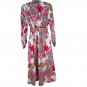 Womens Vintage Style Floral Long Sleeve Dress With Belt - Size S
