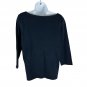 Eileen Fisher Womens Black 100% Cotton Long Sleeve Top Size M