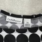 Croft & Barrow Womens Plus Blouse 2X Polka Dot Black White Stretch 3/4 Sleeves