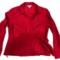 JM Collection Red Wrap Blouse Size 16 Womens Long Sleeve Button Cuffs