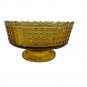 Antique EAPG Amber Footed Master Berry Bowl Three Panel Richards & Hartley 1885
