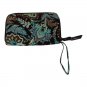 Vera Bradley Zip-Around Wristlet Wallet In Turquoise & Brown Floral Pattern