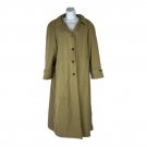 Bill Blass Womens Long Trench Coat Button Front Khaki Wool Blend Water-Resistant Bill Blass Womens Long Trench Coat Button Front Khaki Wool Blend Water-Resistant