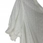 Cato White Eyelet Plus Size Peplum Blouse 18/20W Puff Sleeves V-Neck