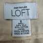 Ann Taylor LOFT Womens Beige Dress Pants Size 6 Silk Blend Wide Leg Flat Front