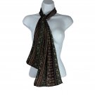 Elegant Black & Multicolor Womens Scarf With Ornate Floral Design Lightweight Elegant Black & Multicolor Womens Scarf With Ornate Floral Design Lightweight