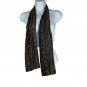 Elegant Black & Multicolor Womens Scarf With Ornate Floral Design Lightweight