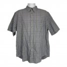 Roundtree & Yorke Wrinkle-Free Mens Plaid Short Sleeve Shirt L Button-Down