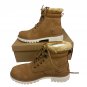 Carlkarida Mens Fur-Lined Work Boots Brown Size 6.5 Lace-Up Rugged Durable Grip
