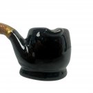 Vintage Handcrafted Black Ceramic Pipe Shaped Ashtray Made In Japan Vintage Handcrafted Black Ceramic Pipe Shaped Ashtray Made In Japan
