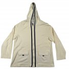 Onque Casuals Womens Yellow Full Zip Hooded Cardigan Large Cotton Striped Lining
