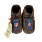 Ariat Lilâ Stompers Baby Moccasin Shoes Size 3 Denim & Brown Soft Sole USA Logo